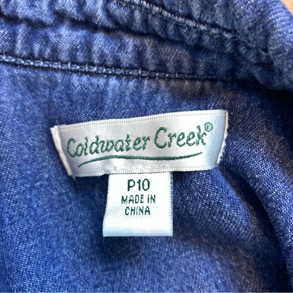 Coldwater Creek Denim Jacket Snap Buttons Women's Size P10 - Picture 2 of 8